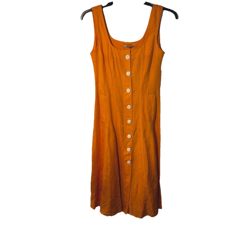 Summer Nocturne Boutique Orange Sundress Button Up Size Small 36 NWT